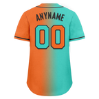 Custom Cyan Orange Gradient Fashion Personalized Authentic Baseball Jersey BSBJ01-D0a7087