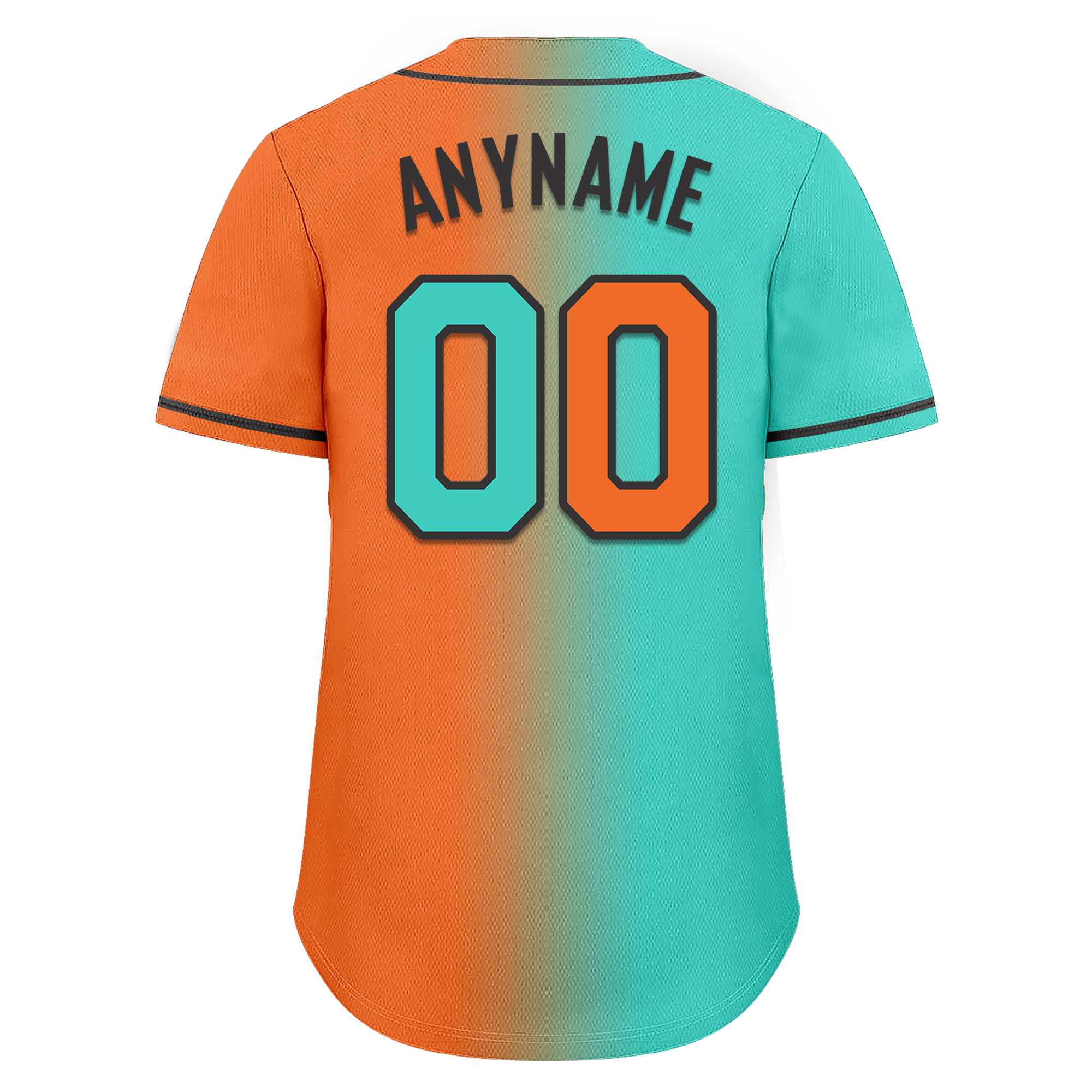 Custom Cyan Orange Gradient Fashion Personalized Authentic Baseball Jersey BSBJ01-D0a7087