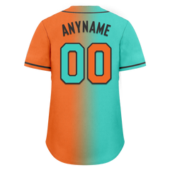 Custom Cyan Orange Gradient Fashion Personalized Authentic Baseball Jersey BSBJ01-D0a7087