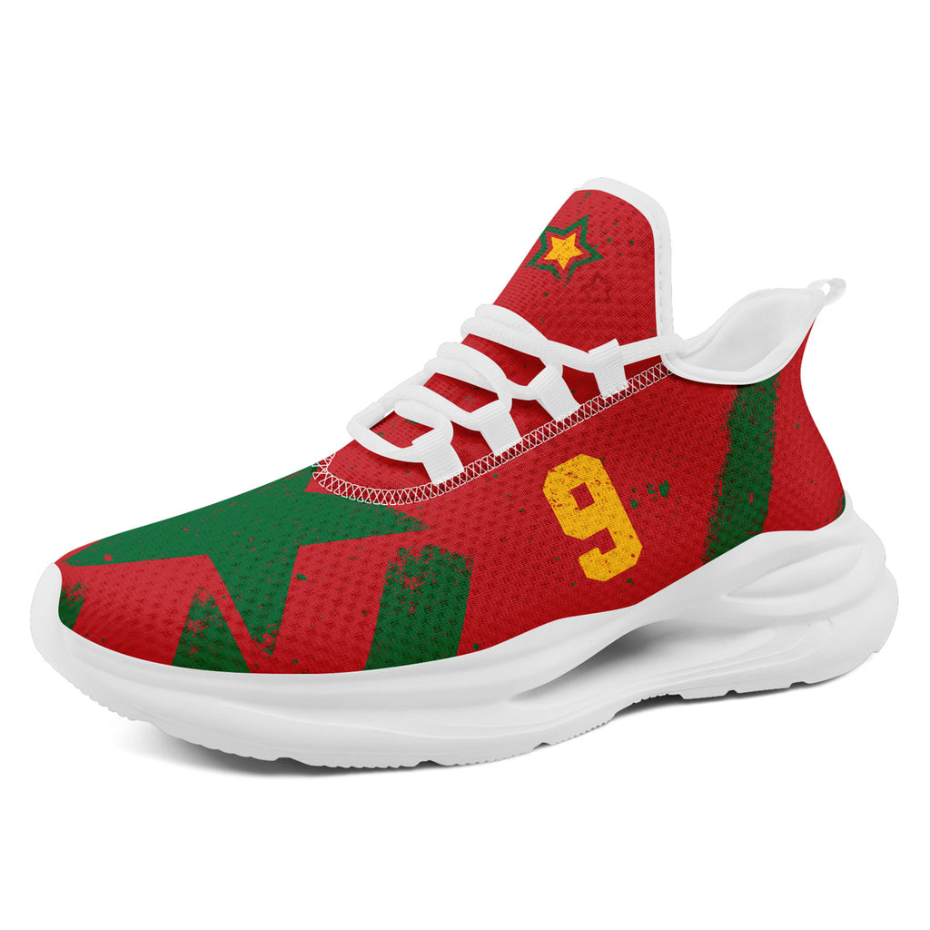 Custom Morocco 2026 World Cup Sneakers DIY Country Flag Running Shoes Lightweight Sport Shoes Gift for Football Fans Personalized Team Name and Logo FN079-F009119-10
