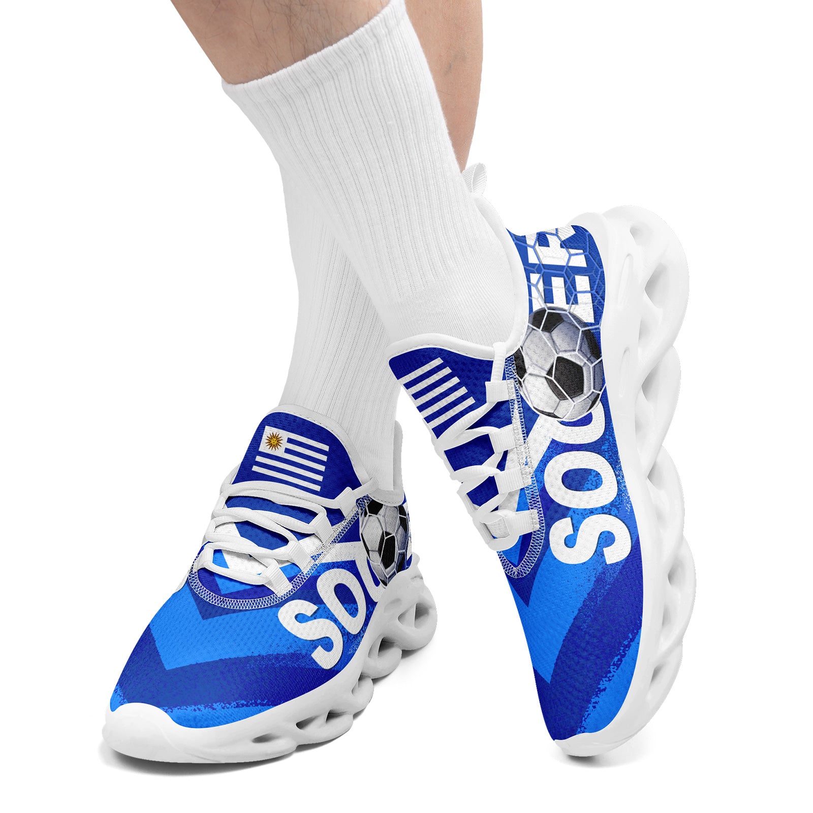 Custom Uruguay 2026 World Cup Sneakers DIY Country Flag Running Shoes Lightweight Sport Shoes Gift for Football Fans Personalized Team Name and Logo FN003-F009072-5