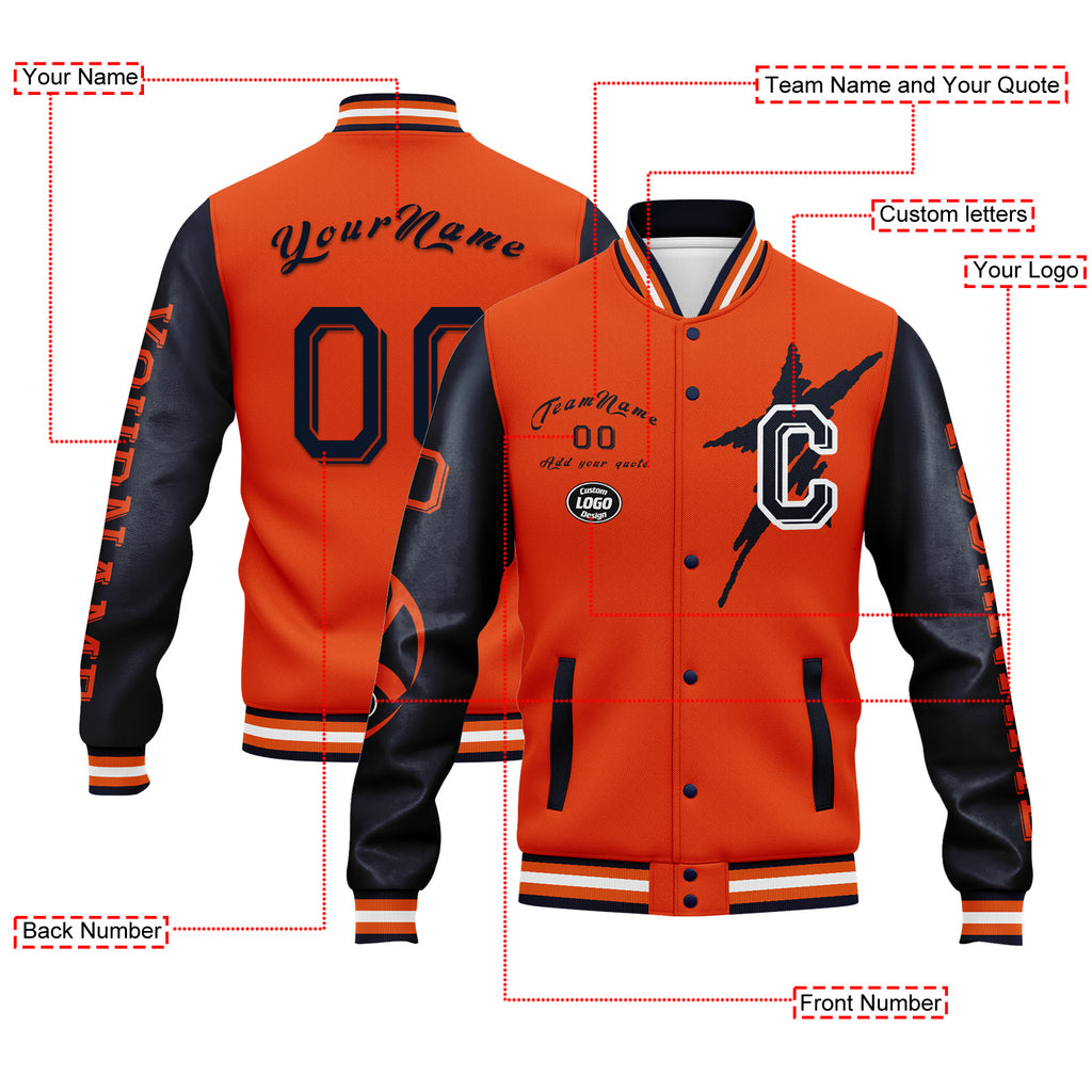 Custom Blue Orange Chicago Jacket and Sports Shoes Combo Offer Personalized Combo ZH-D020294-7