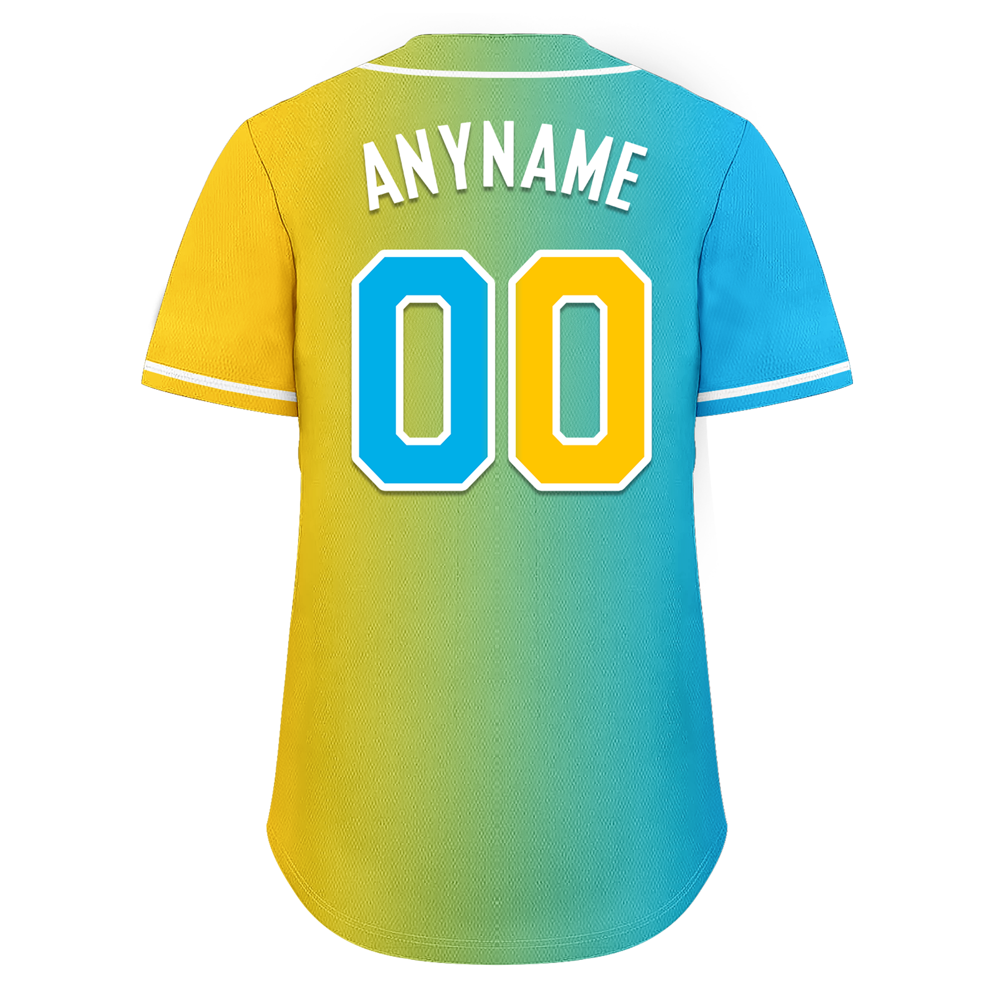 Custom Blue Yellow Gradient Fashion Personalized Authentic Baseball Jersey BSBJ01-D0a709b