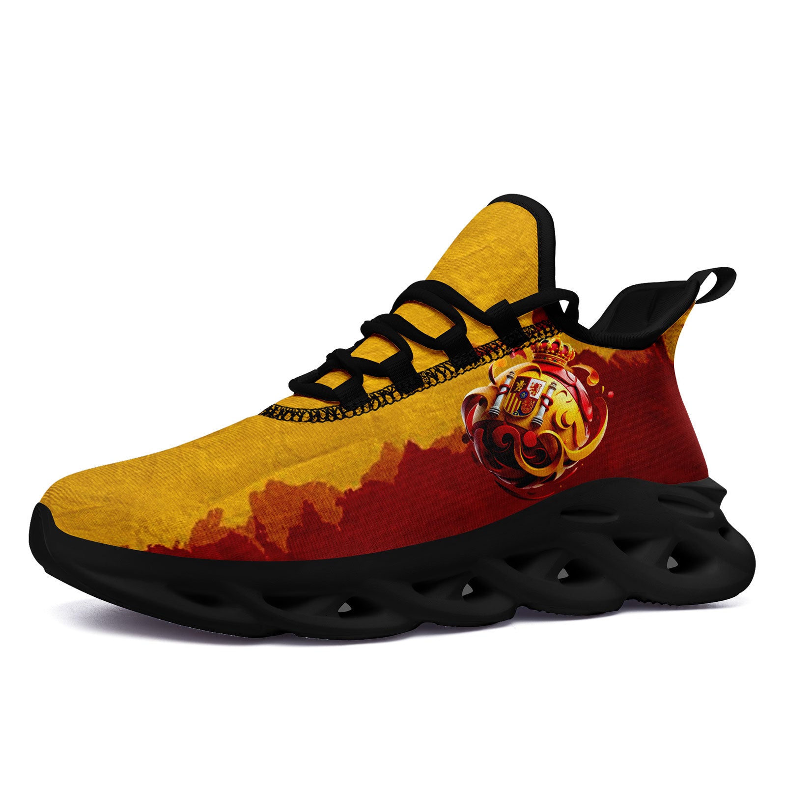 Custom Spain 2026 World Cup Sneakers DIY Country Flag Running Shoes Lightweight Sport Shoes Gift for Football Fans Personalized Team Name and Logo FN003-F025036-1