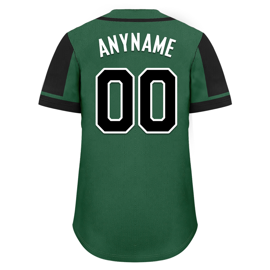 Custom Green Black Raglan Sleeves Personalized Authentic Baseball Jersey BSBJ01-D017207