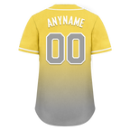 Custom Yellow Grey Fade Fashion Personalized Authentic Baseball Jersey BSBJ01-D0a70fb
