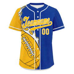 Custom Blue Yellow Classic Style Personalized Authentic Baseball Jersey UN002-D0b0a00-ae