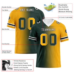 Custom Yellow Green Wisconsin Personalized Authentic Football Jersey FBJ02-D028017-7