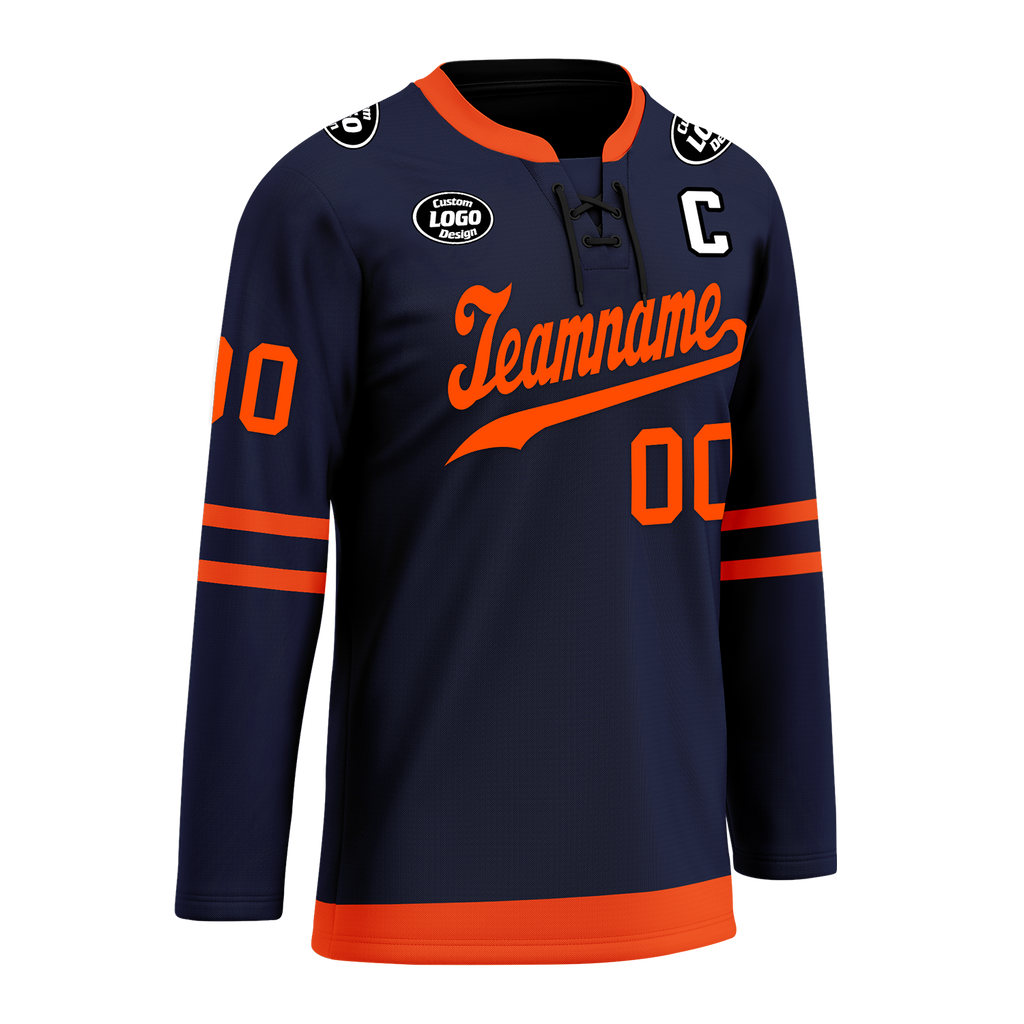 Custom Blue Orange Personalized Hockey Jersey HCKJ01-D0a70c8