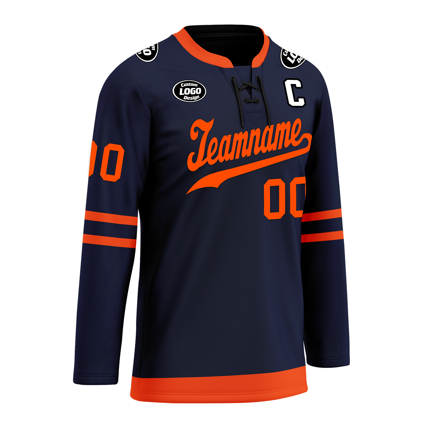 Custom Blue Orange Personalized Hockey Jersey HCKJ01-D0a70c8
