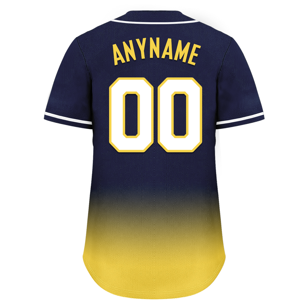 Custom Blue Yellow Fade Fashion Personalized Authentic Baseball Jersey BSBJ01-D0a70e9