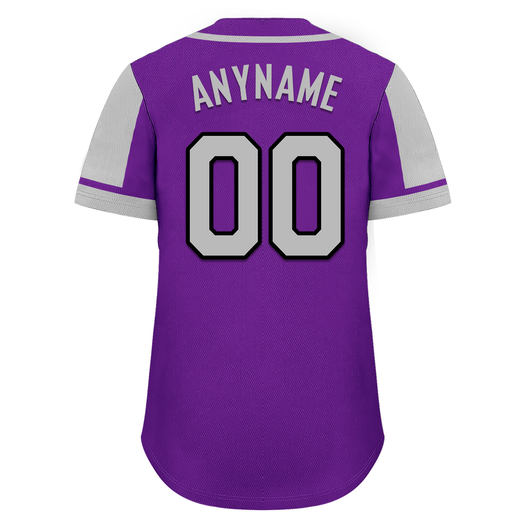 Custom Purple Gray Raglan Sleeves Personalized Authentic Baseball Jersey BSBJ01-D017173