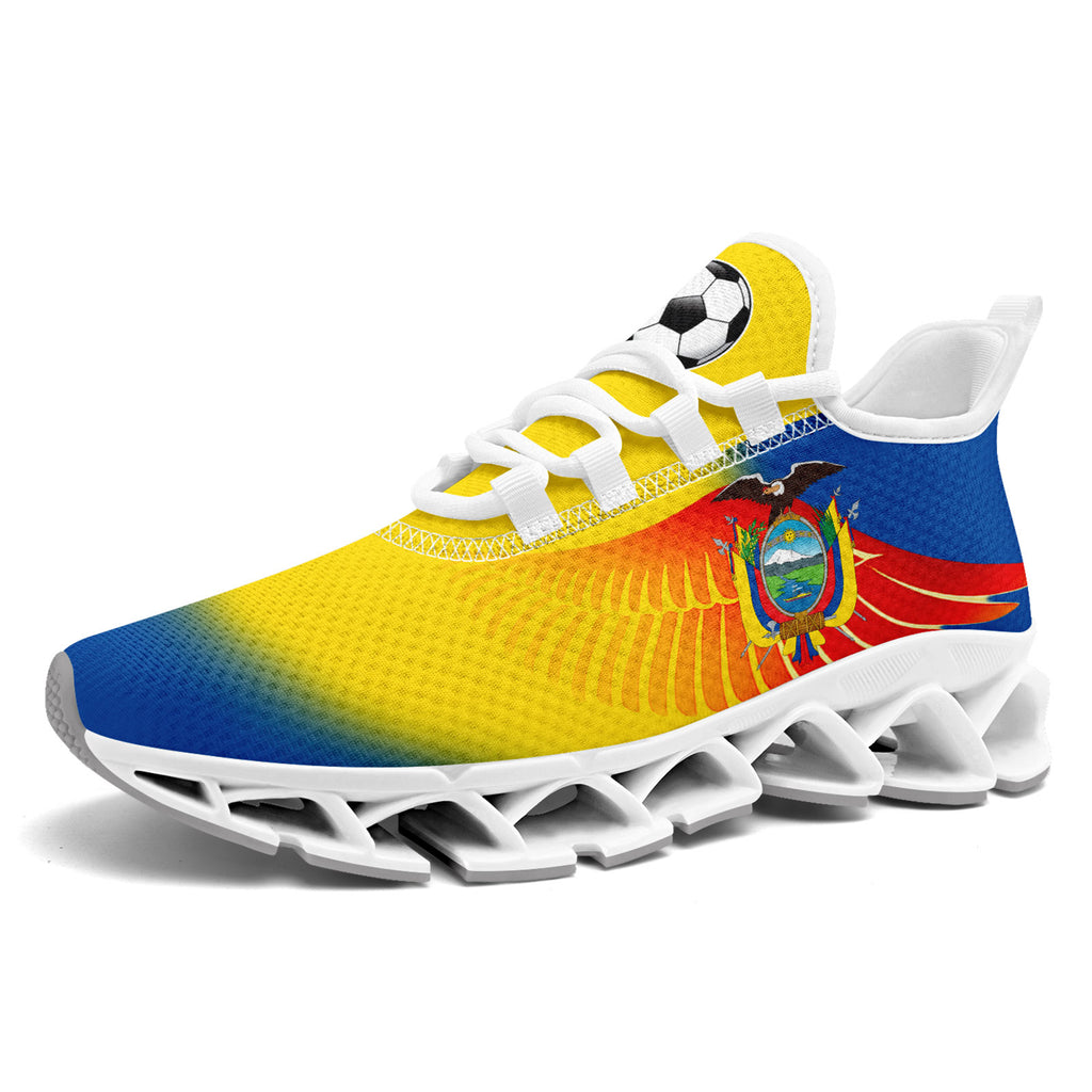 Custom Ecuador 2026 World Cup Sneakers DIY Country Flag Running Shoes Lightweight Sport Shoes Gift for Football Fans Personalized Team Name and Logo FN003XD-F009092-2