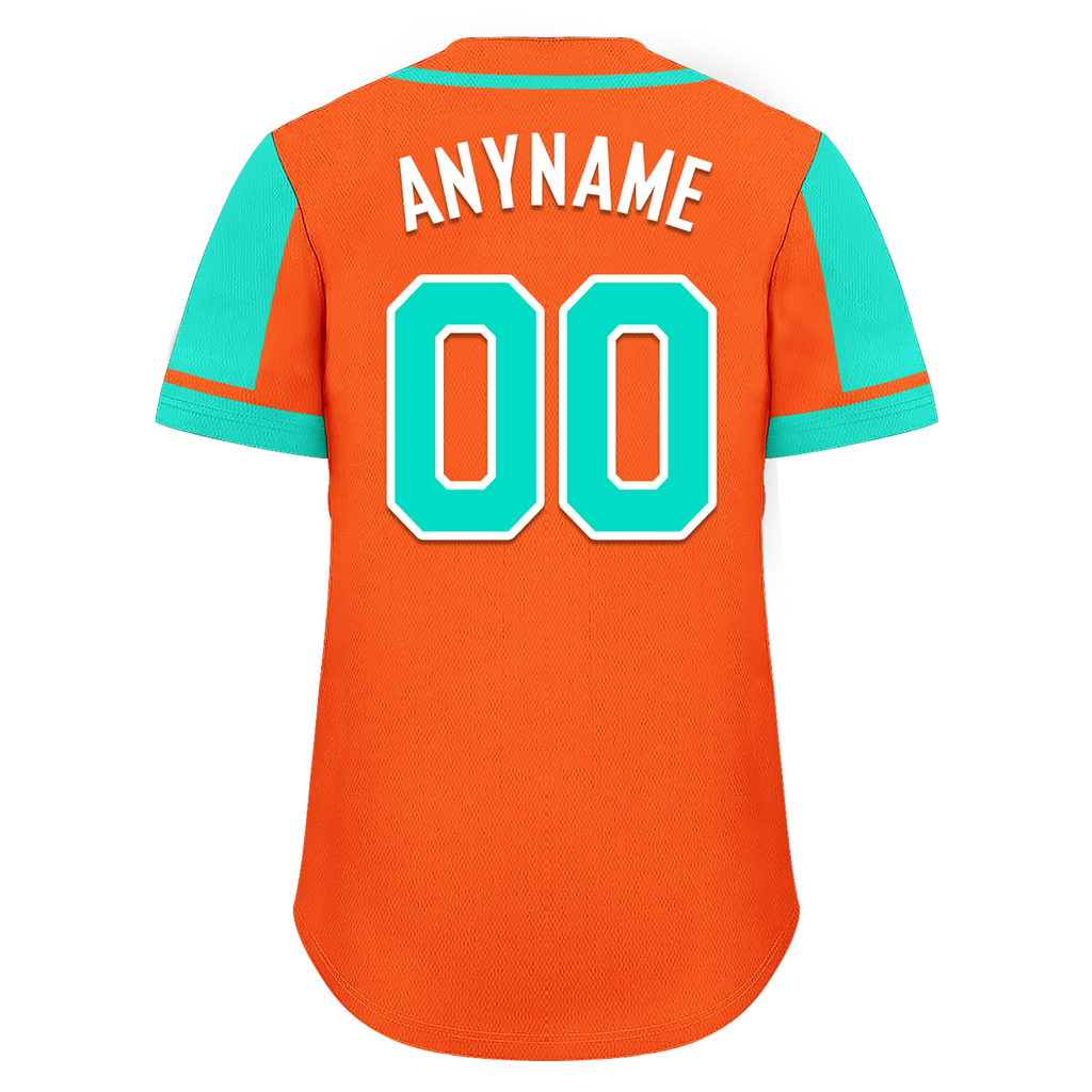 Custom Orange Cyan Raglan Sleeves Personalized Authentic Baseball Jersey BSBJ01-D017193