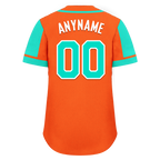 Custom Orange Cyan Raglan Sleeves Personalized Authentic Baseball Jersey BSBJ01-D017193