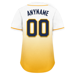 Custom White Yellow Fade Fashion Personalized Authentic Baseball Jersey BSBJ01-D0a70dc