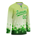 Custom Four-leaf clover Personalized Hockey Jersey HCKJ01-E0615-5