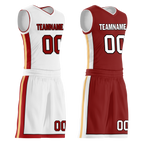 Custom White Red Classic Style Reversible Basketball Uniform Personalized Ordinary BBJR-D017017