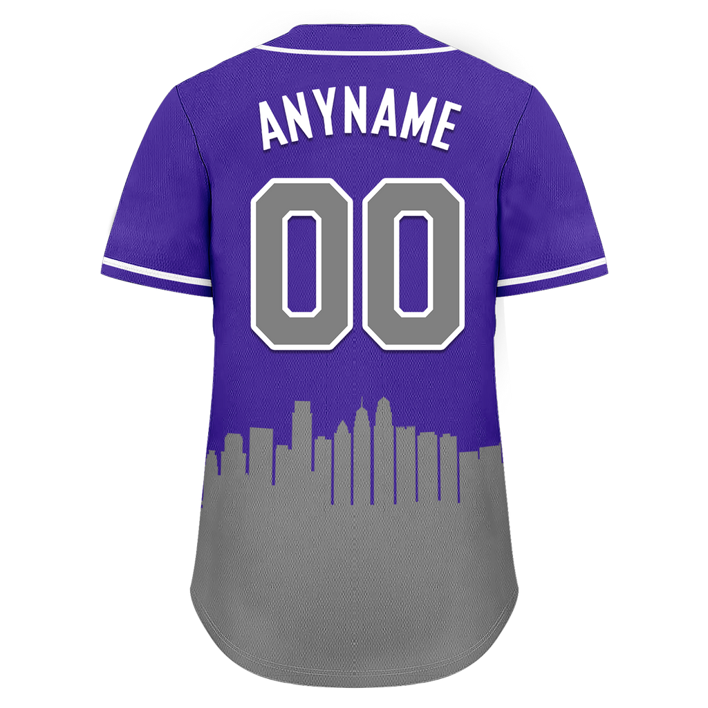 Custom Purple Gray City Edition Personalized Authentic Baseball Jersey BSBJ01-D017137