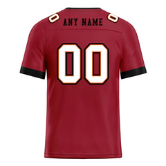 Custom Red Black White Tampa Bay Personalized Authentic Football Jersey FBJ02-E0601-8