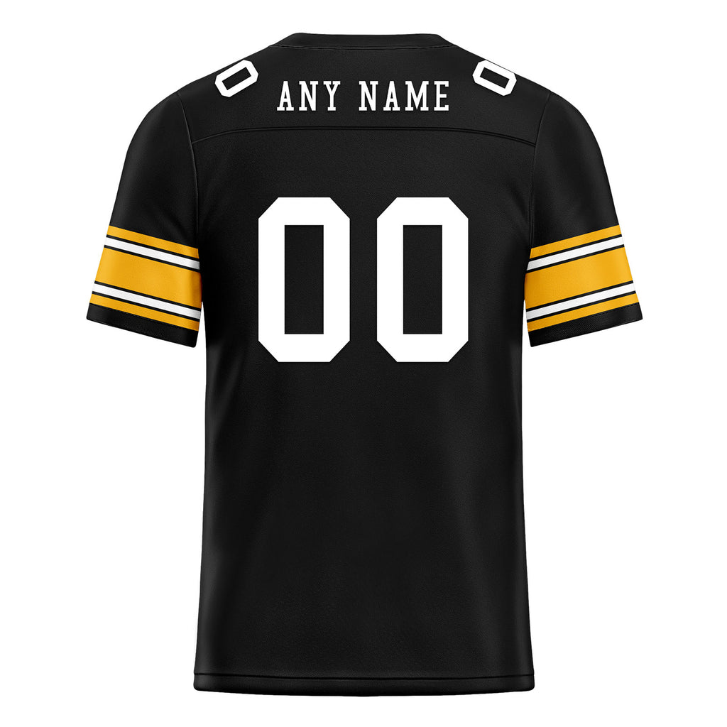 Custom Black Yellow Pittsburgh Personalized Authentic Football Jersey FBJ02-E0601-13
