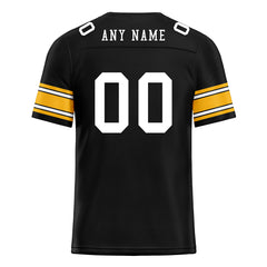 Custom Black Yellow Pittsburgh Personalized Authentic Football Jersey FBJ02-E0601-13