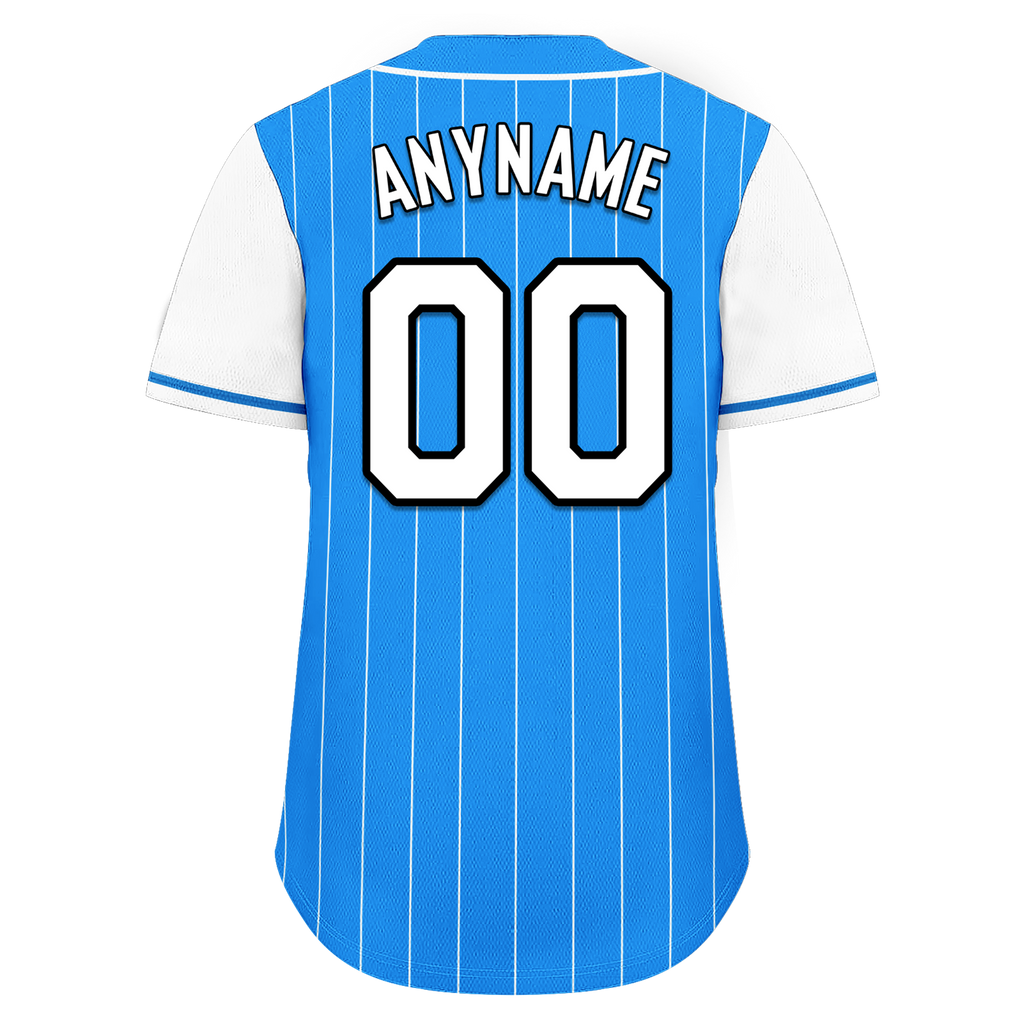 Custom Blue White Stripe Fashion Personalized Authentic Baseball Jersey BSBJ01-D017214