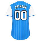 Custom Blue White Stripe Fashion Personalized Authentic Baseball Jersey BSBJ01-D017214