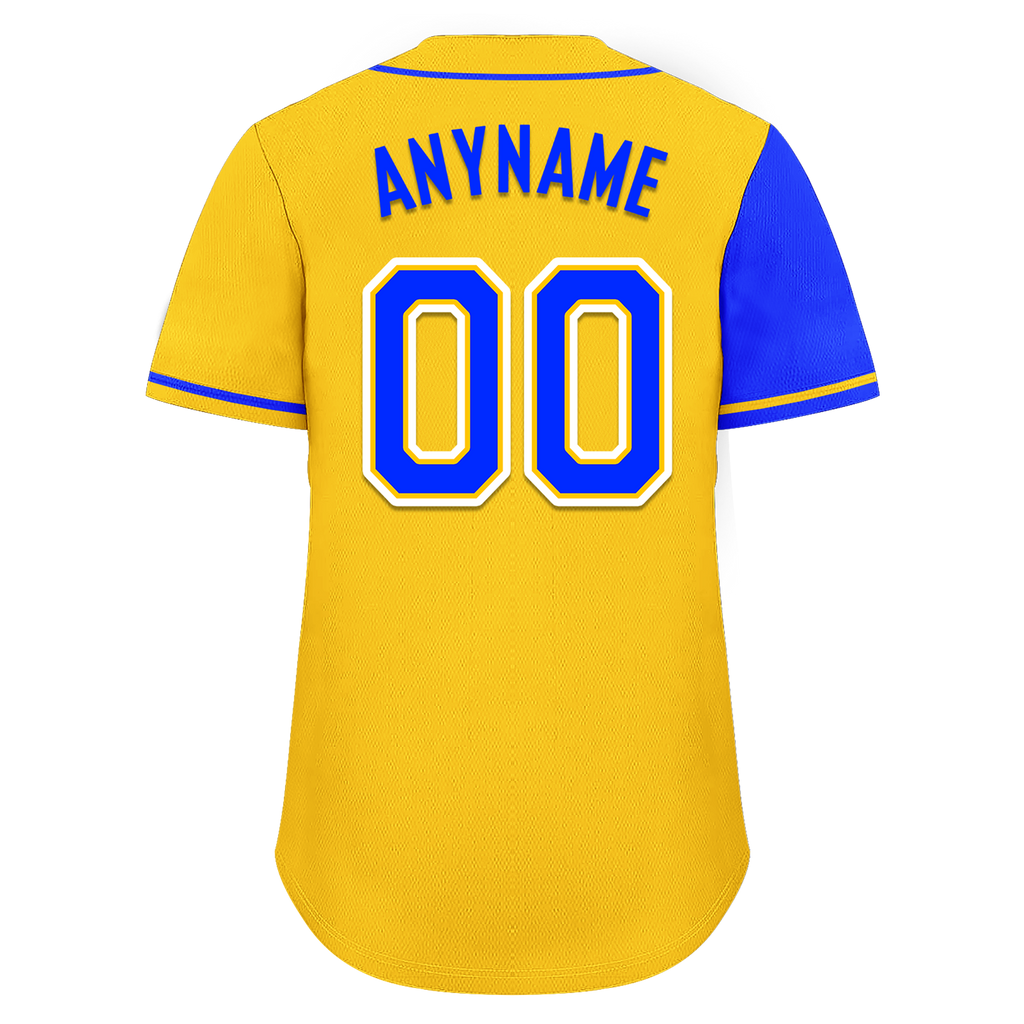 Custom Blue Yellow Skull Fashion Personalized Authentic Baseball Jersey BSBJ01-D017157