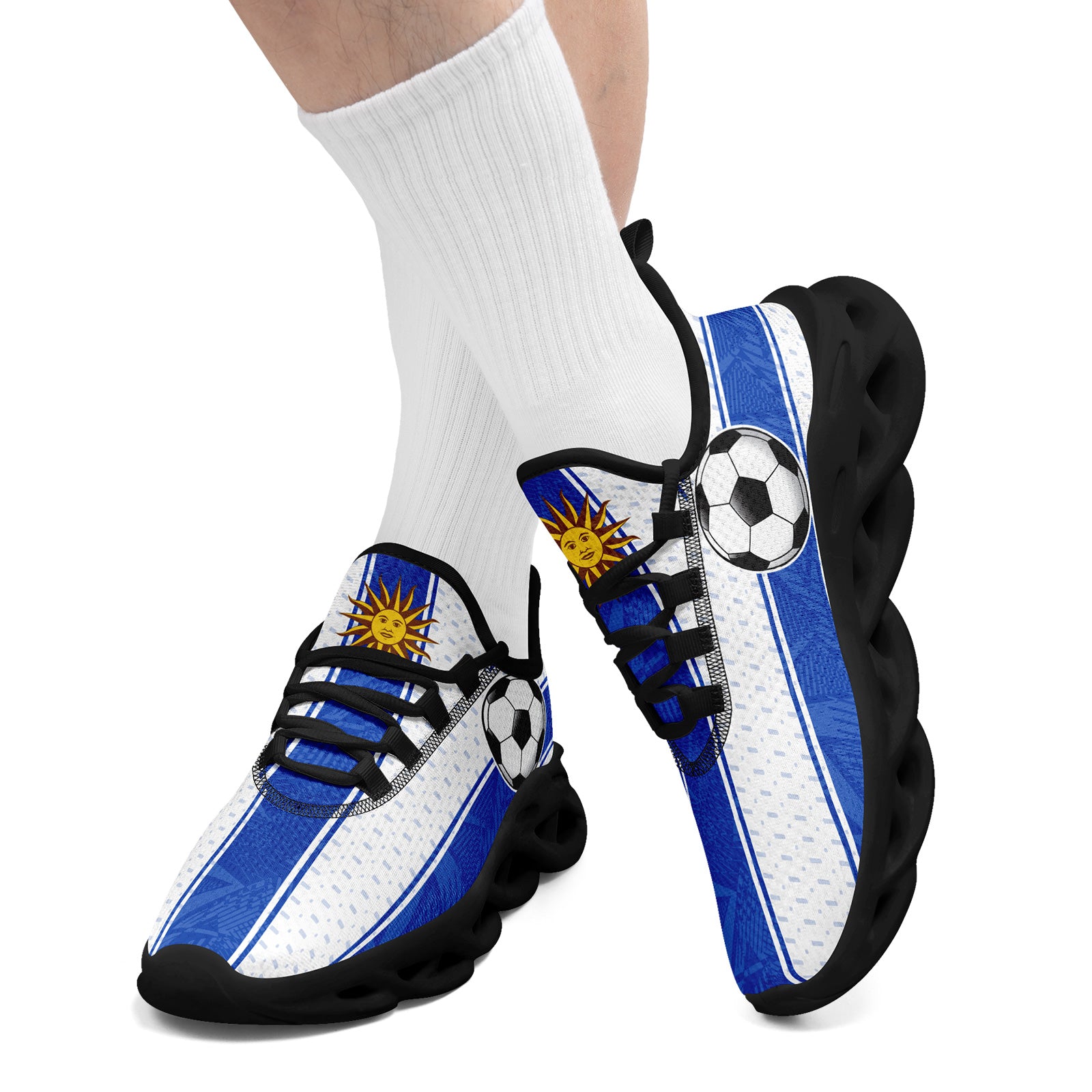 Custom Uruguay 2026 World Cup Sneakers DIY Country Flag Running Shoes Lightweight Sport Shoes Gift for Football Fans Personalized Team Name and Logo FN003-F009072-3