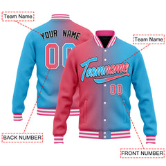 Custom Split Fashion Jacket Bomber Full-Snap Varsity Letterman Personalized Jacket FZ005-D028014-9