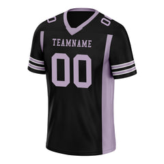 Custom Black Light Pink Striped Sleeves Personalized Authentic Football Jersey FBJ02-D06068