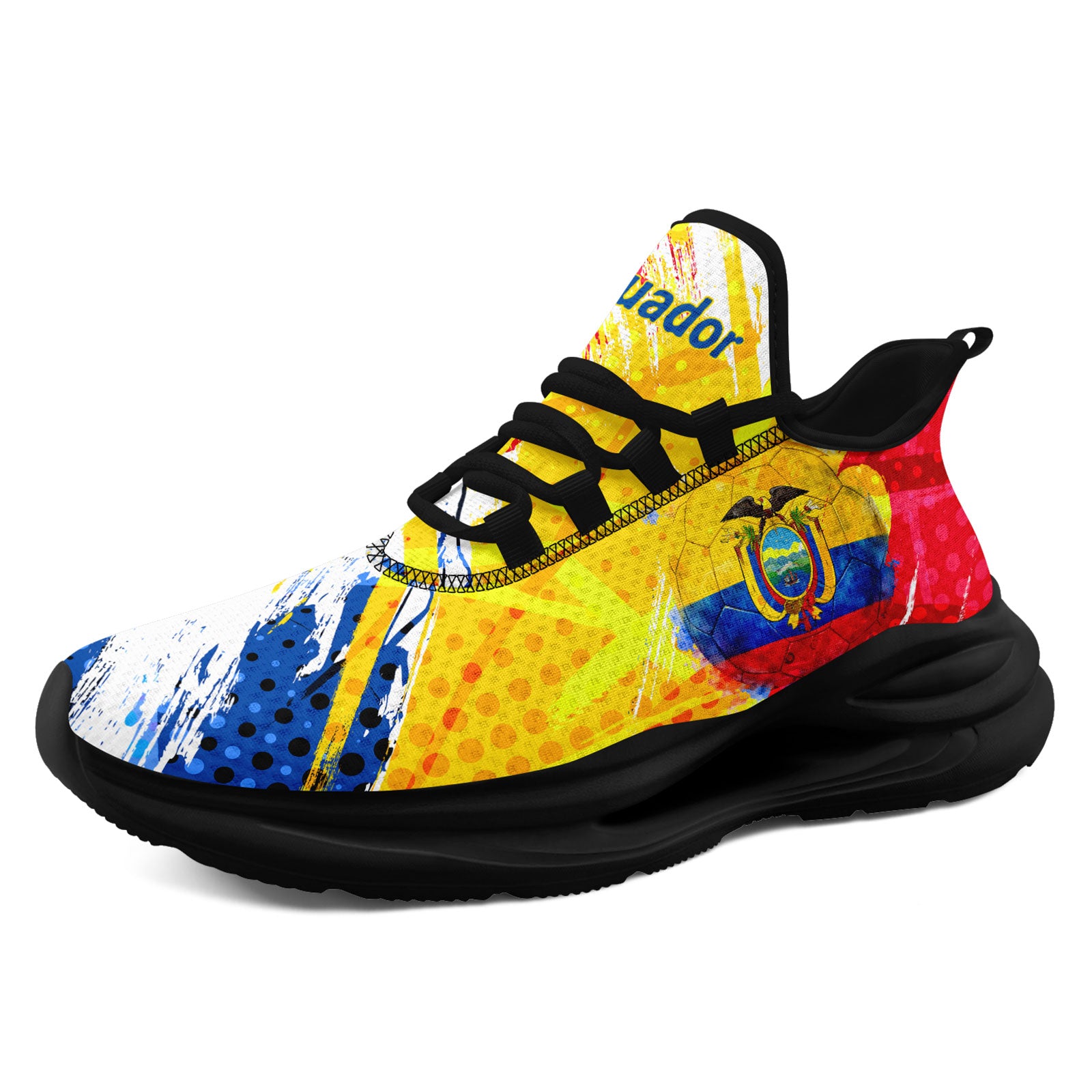 Custom Ecuador 2026 World Cup Sneakers DIY Country Flag Running Shoes Lightweight Sport Shoes Gift for Football Fans Personalized Team Name and Logo FN079-F009088-4