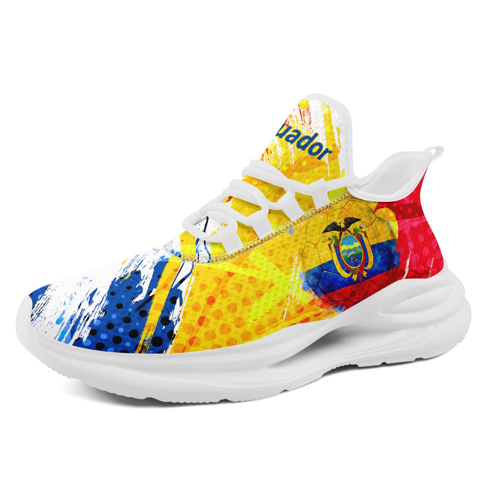 Custom Ecuador 2026 World Cup Sneakers DIY Country Flag Running Shoes Lightweight Sport Shoes Gift for Football Fans Personalized Team Name and Logo FN079-F009088-4