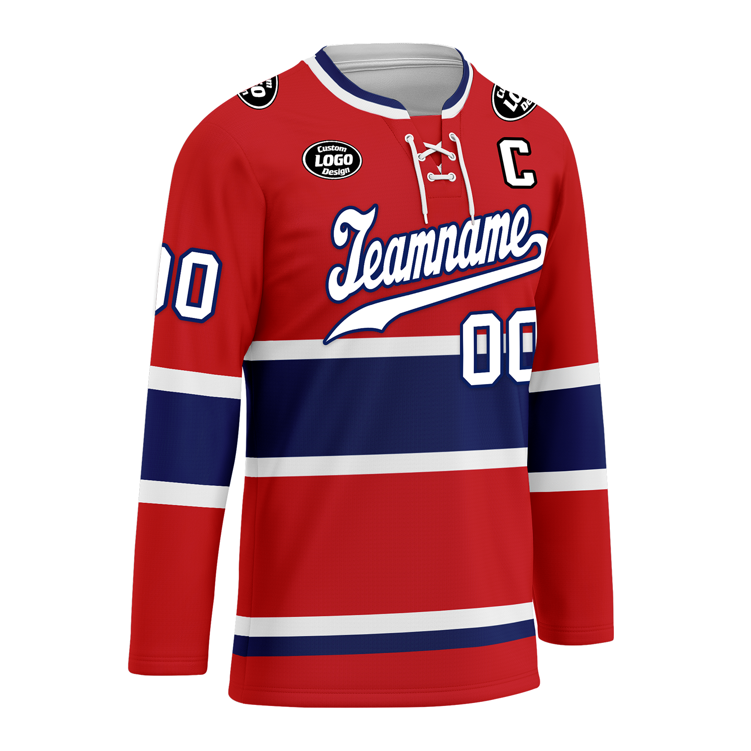 Custom Red Blue Personalized Hockey Jersey HCKJ01-D0a70a7