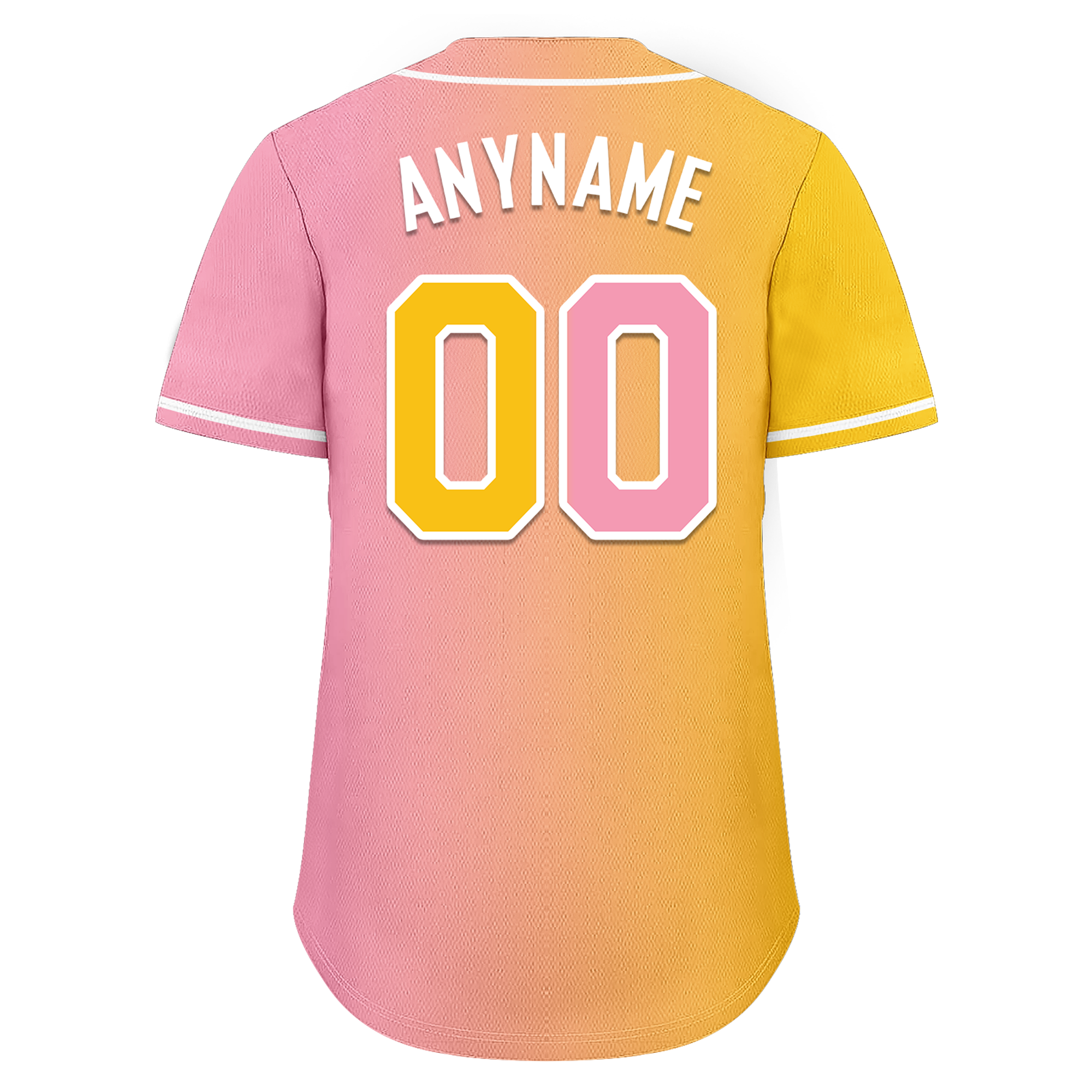 Custom Yellow Pink Gradient Fashion Personalized Authentic Baseball Jersey BSBJ01-D0a7aac