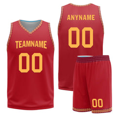 Custom Blue Red Cleveland City Edition Personalized Reversible Basketball Set Sports Basketball Jersey BBJ01R-D0610-6