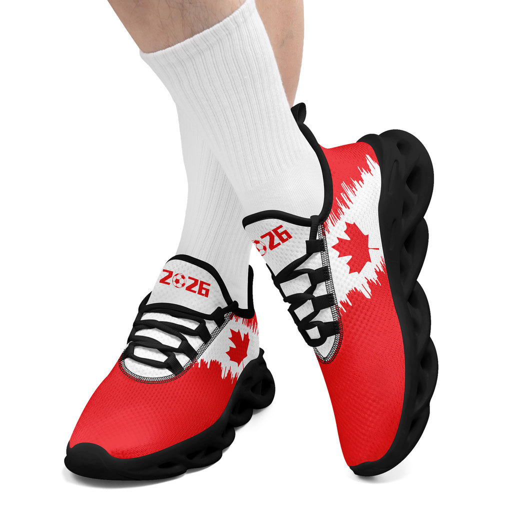 Custom 2026 World Cup Canada Sneakers DIY Country Flag Running Shoes Lightweight Sport Shoes Gift for Football Fans Personalized Team Name and Logo FN003-F023060-1