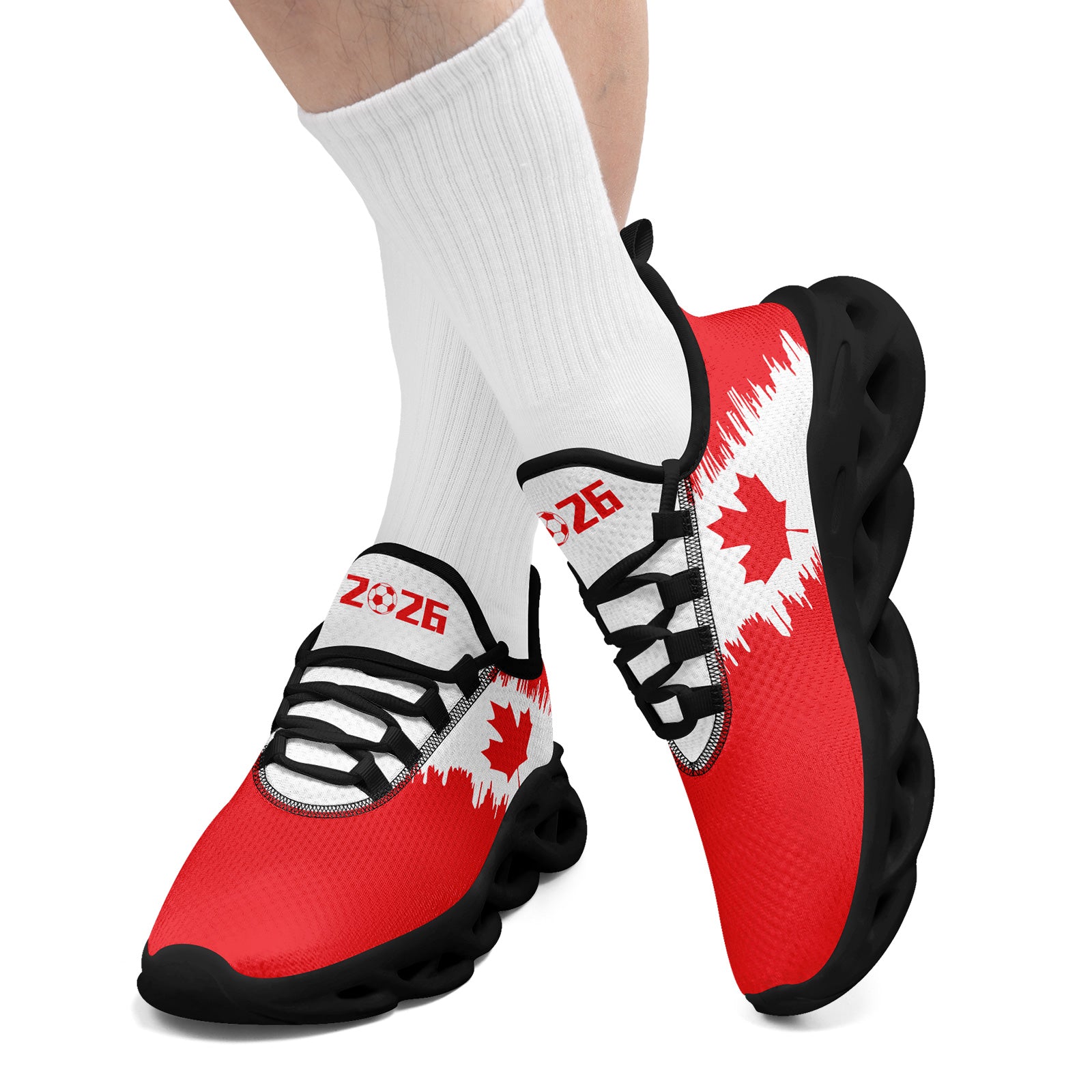 Custom 2026 World Cup Canada Sneakers DIY Country Flag Running Shoes Lightweight Sport Shoes Gift for Football Fans Personalized Team Name and Logo FN003-F023060-1