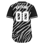 Custom Black White Zebra Pattern Personalized Authentic Baseball Jersey BSBJ01-D020201-1