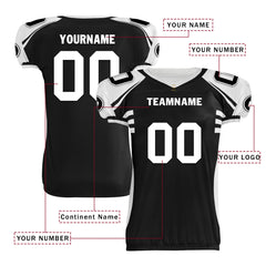 Custom Black White Nevada High-Performance American Football Jersey FBJ06-D023001-20