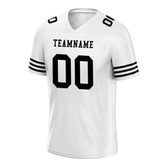 Custom White Black Striped Sleeves Personalized Authentic Football Jersey FBJ02-D06032