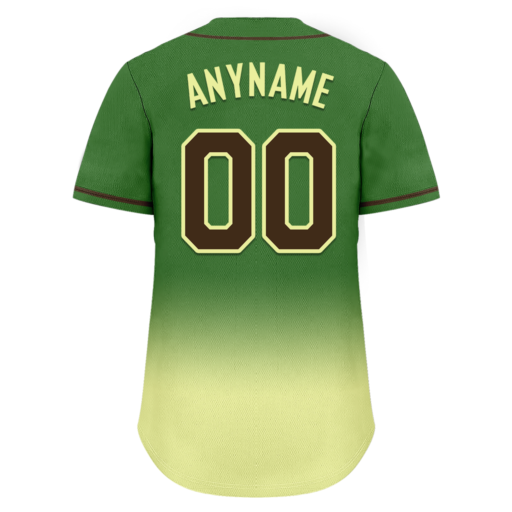 Custom Green Fade Fashion Personalized Authentic Baseball Jersey BSBJ01-D0a70f7