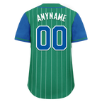 Custom Green Blue Stripe Baseball Jersey – Embroidered