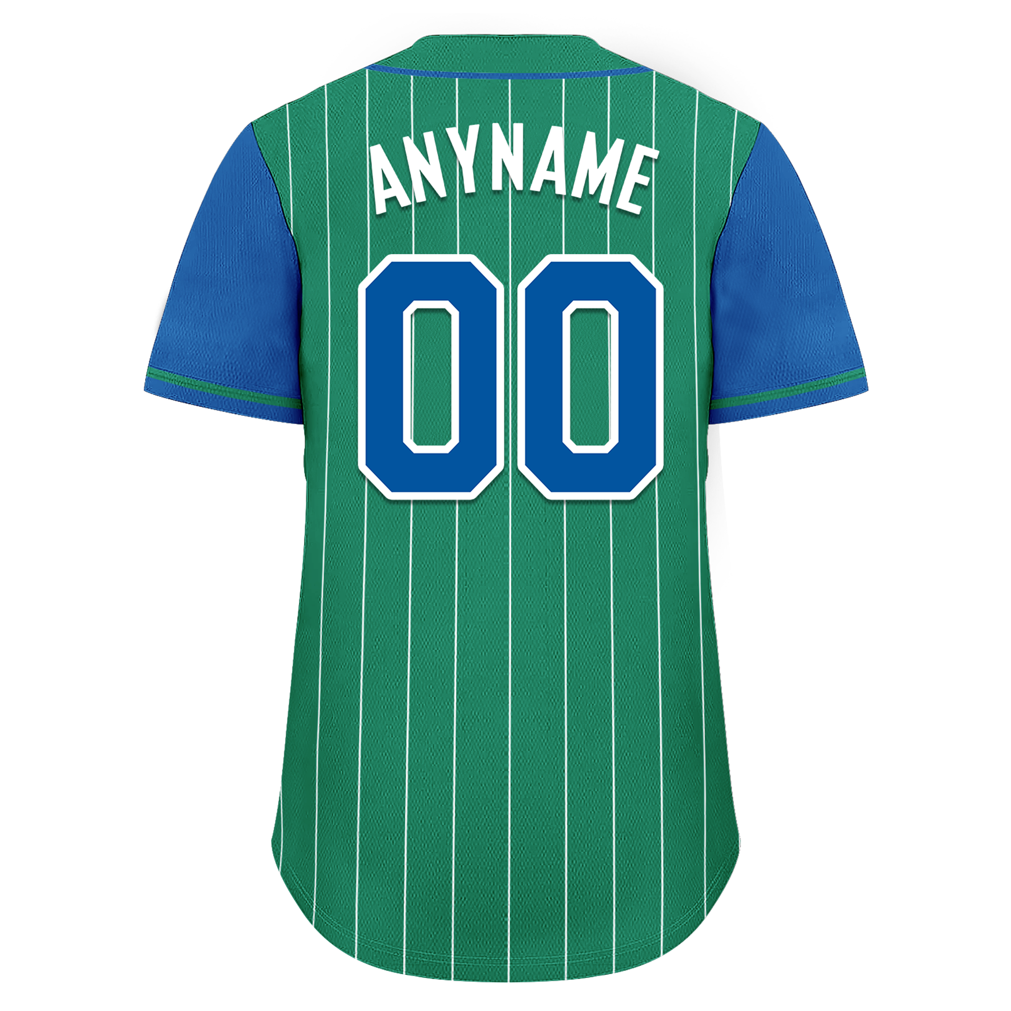 Custom Green Blue Stripe Baseball Jersey – Embroidered