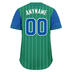 Custom Green Blue Stripe Fashion Personalized Authentic Baseball Jersey BSBJ01-D017245