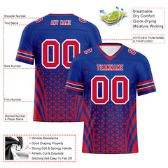 Custom Blue Red New York Personalized Authentic Football Jersey FBJ02-D023033-4