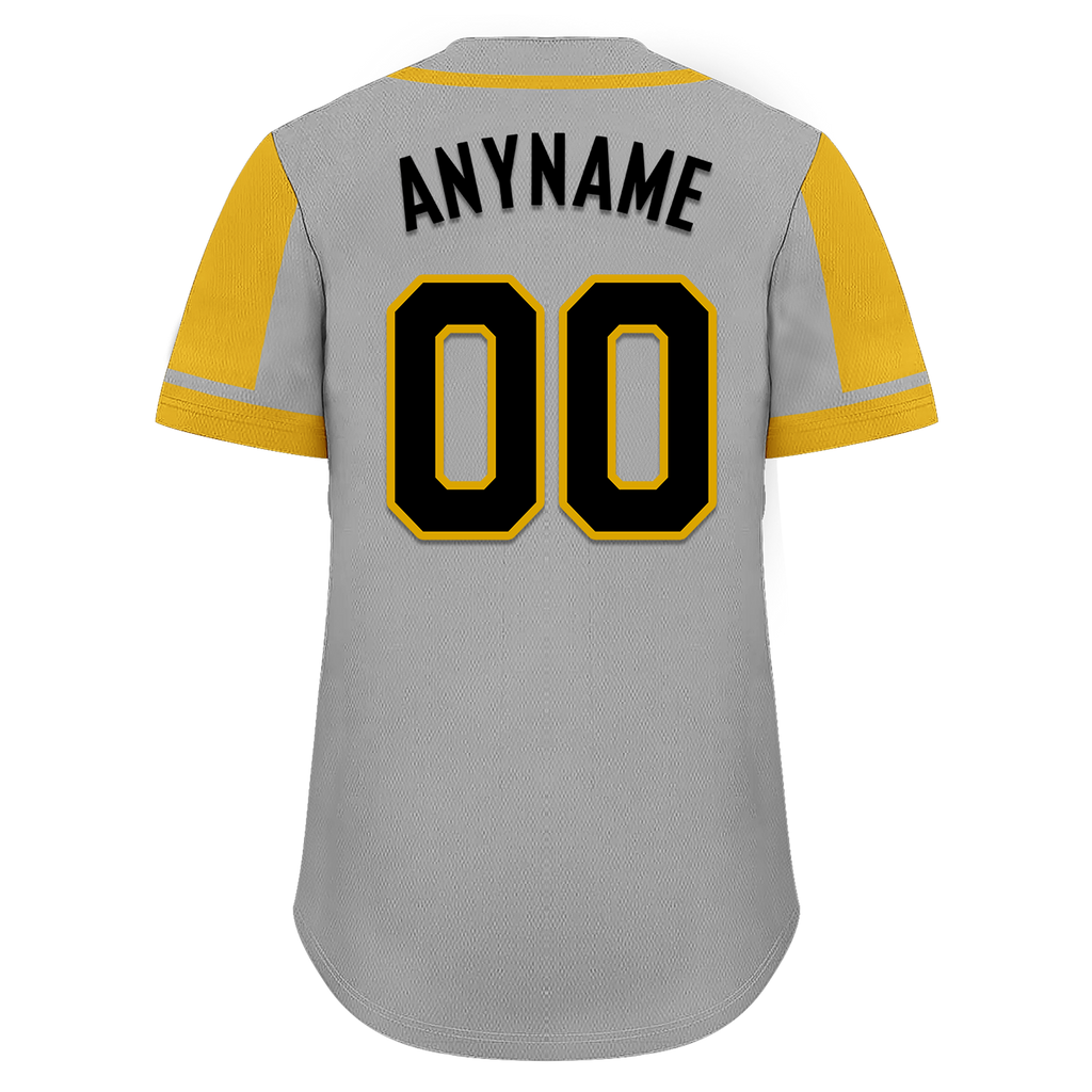 Custom Gray Yellow Raglan Sleeves Personalized Authentic Baseball Jersey BSBJ01-D017188