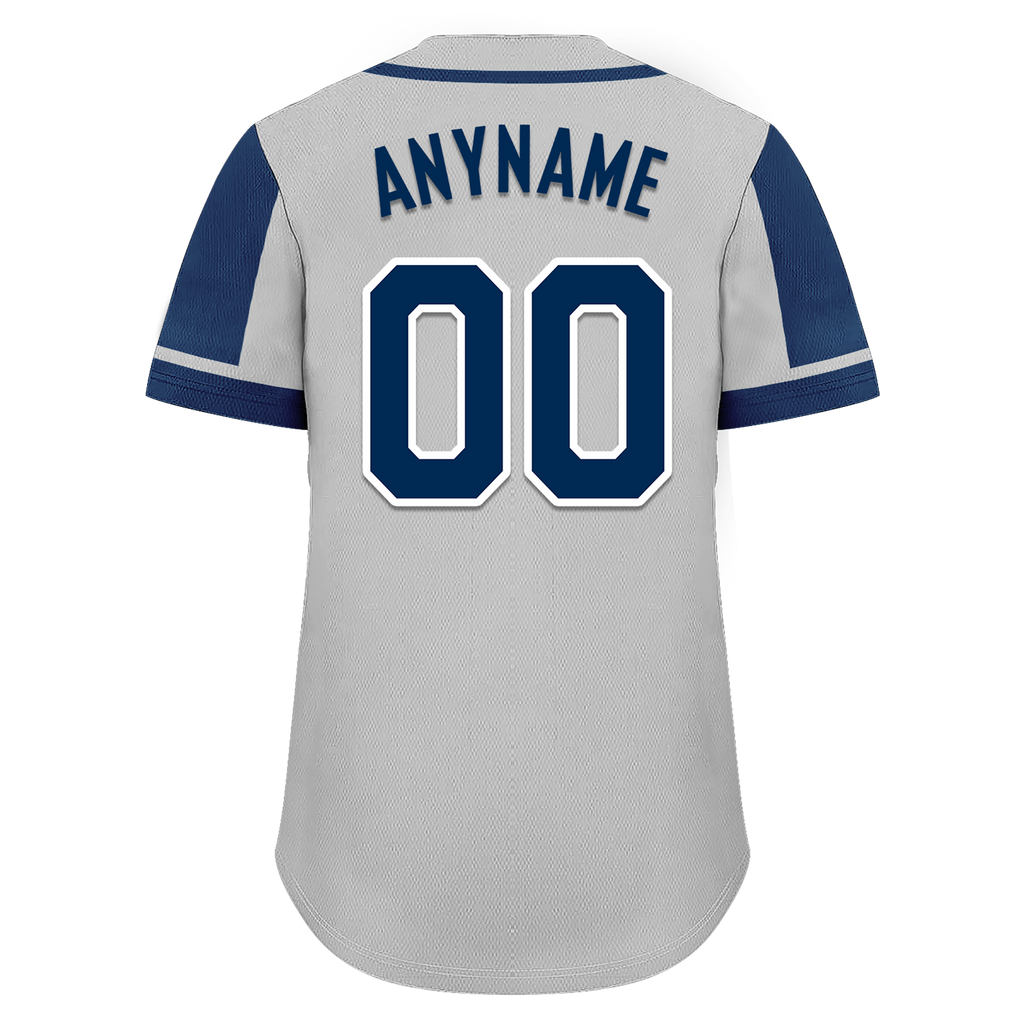 Custom Gray Blue Raglan Sleeves Personalized Authentic Baseball Jersey BSBJ01-D017178