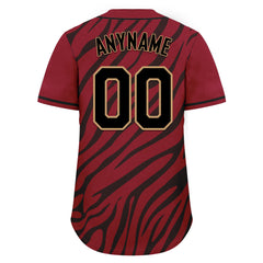 Custom Burgundy Black Zebra Pattern Personalized Authentic Baseball Jersey BSBJ01-D020201-10